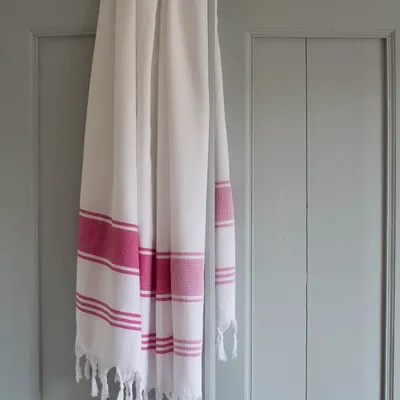 Other bath linens - hammam towel white/fuchsia - OTTOMANIA