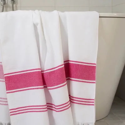 Other bath linens - hammam towel white/fuchsia - OTTOMANIA
