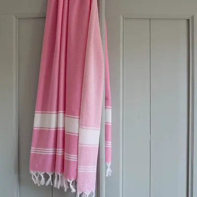 Other bath linens - hammam towel sorbet pink/white - OTTOMANIA