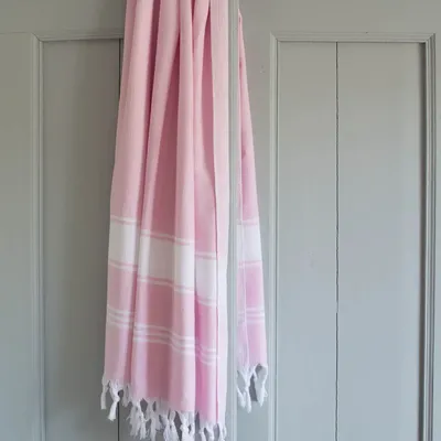 Autres linges de bain - fouta rose/blanc - OTTOMANIA
