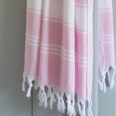 Autres linges de bain - fouta rose/blanc - OTTOMANIA