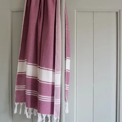Autres linges de bain - fouta framboise/blanc - OTTOMANIA