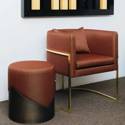 Tabourets pour collectivités - Pouf Lune V en Velours et Laiton Poli - DUISTT