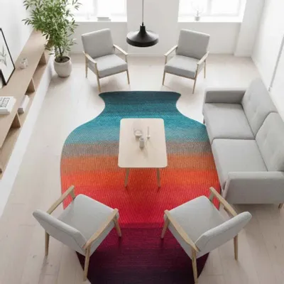 Contemporary carpets - Contemporary Hand Woven Matka Wool Area Rug, Handmade in India - NUZRAT CARPET EMPORIOUM