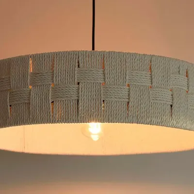 Objets design - TRAMAS. Lampe de plafond en coton texturé tissé - MONA PIGLIACAMPO . ATELIER SOL DE MAYO