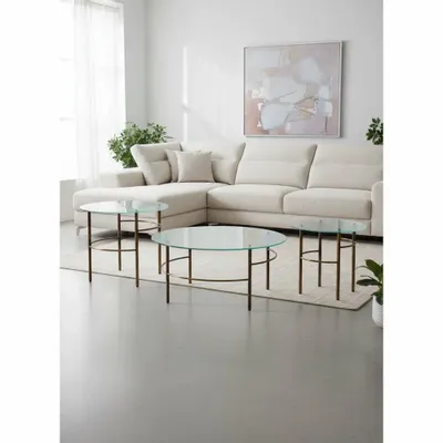 Tables basses - TRIO de tables basses en verre bullé - EMPREINTE DU TEMPS