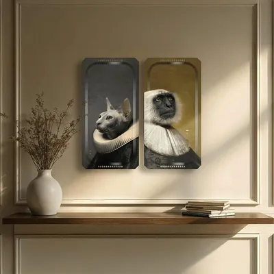 Plateaux - Le Singe et le Chat - plateau décoratif mural - IBRIDE