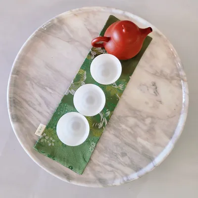 Plateaux - Plateau en marbre blanc et gris - SAGIT