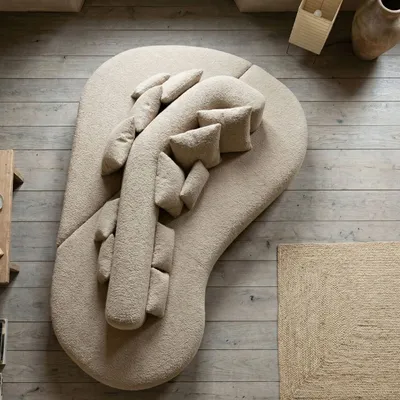 Sofas - Lab Organic IV |Bespoke Curved double-sided fabric sofa - CREARTE COLLECTIONS