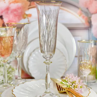 Verres à pied - Boucle de champagne 6ct Bloom Gold-BGA - COMBI POLAND GLASS DECORATOR