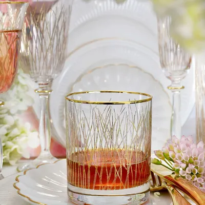 Verres - Verres à whisky dorés 6 pièces Bloom Gold-BGE - COMBI POLAND GLASS DECORATOR