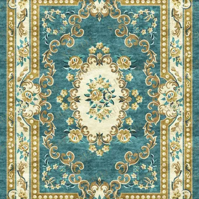 Classic carpets - Aubusson Collection- Baroque Pearl Rosette - SARELLI INTERIORS TEXTILES