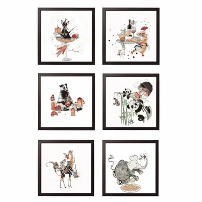 Autres décorations murales - Art mural imprimé texturé en bois « Mamma Mia » — Ensemble de 6 - UN POCO