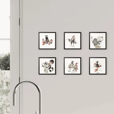 Autres décorations murales - Art mural imprimé texturé en bois « Mamma Mia » — Ensemble de 6 - UN POCO