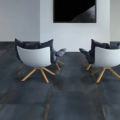 Indoor floor coverings - Blue Oxidized Metal Effect Porcelain Stoneware 60X60 - EOVM630 (Ceramishop.fr) - CERAMISHOP