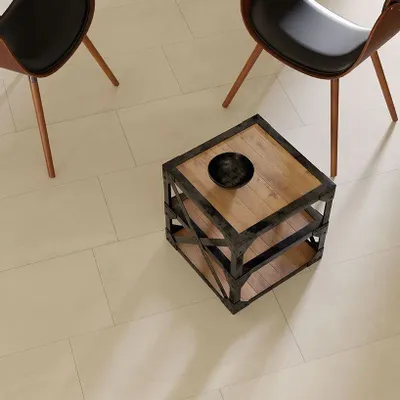 Indoor floor coverings - Contemporary Concrete Effect Porcelain Stoneware Dove Gray 60X120 - EMAN559 (Ceramishop.fr) - CERAMISHOP