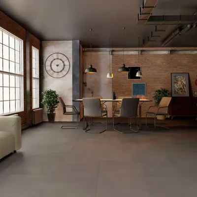 Indoor floor coverings - Contemporary Concrete Effect Dark Grey Porcelain Stoneware 60X60 - EMDY578 (Ceramishop.fr) - CERAMISHOP