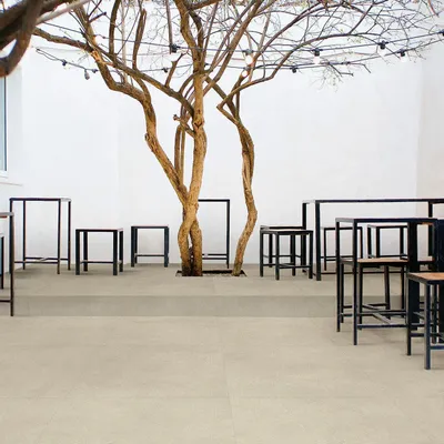 Revêtements sols extérieurs - Grès Cérame Effet Béton Gris Clair Antidérapant 60X60 - EBST012 (Ceramishop.fr) - CERAMISHOP