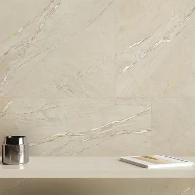 Indoor floor coverings - Stone-effect porcelain stoneware, matte beige, 60x60 cm - ECBE226 (Ceramishop.fr) - CERAMISHOP