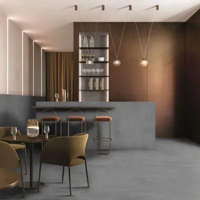 Indoor floor coverings - Light Grey Modern Concrete Effect Porcelain Stoneware 80x80 - ECDP402 (Ceramishop.fr) - CERAMISHOP