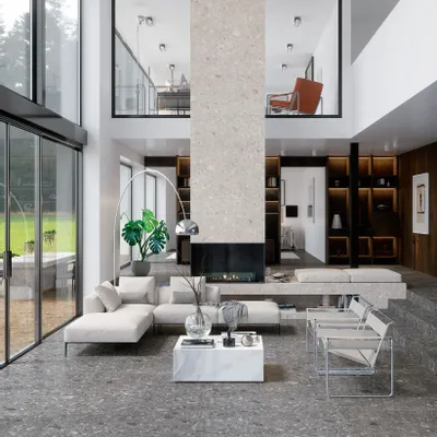 Indoor floor coverings - Ceppo Di Gré Anthracite Matt Stone Effect Porcelain Stoneware 60X60 - ECGA1011 (Ceramishop.fr) - CERAMISHOP