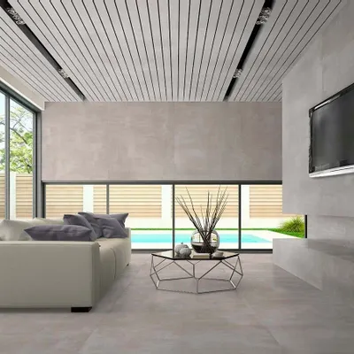 Indoor floor coverings - Brushed Concrete Effect Porcelain Stoneware Grey 60X120 - ECGE376 (Ceramishop.fr) - CERAMISHOP