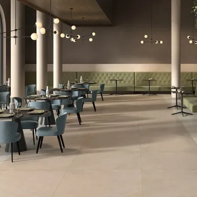 Indoor floor coverings - Ivory Modern Concrete Effect Porcelain Stoneware 80X80 - ECME400 (Ceramishop.fr) - CERAMISHOP