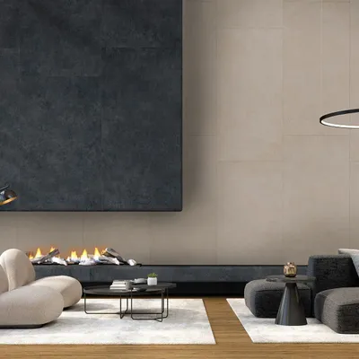 Indoor floor coverings - Ivory Modern Concrete Effect Porcelain Stoneware 60X60 - ECME407 (Ceramishop.fr) - CERAMISHOP