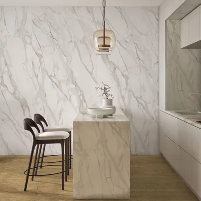 Indoor floor coverings - Calacatta Supreme Matt Effect Porcelain Stoneware Rt 60X120 - ECSO1538 (Ceramishop.fr) - CERAMISHOP