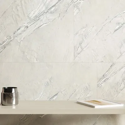 Indoor floor coverings - Stone-effect porcelain stoneware, matte white, 60x60 cm - ECWE225 (Ceramishop.fr) - CERAMISHOP