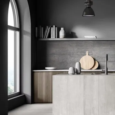 Indoor floor coverings - Anthracite Industrial Concrete Effect Porcelain Stoneware 60x120 - CEGP-0046 (Ceramishop.fr) - CERAMISHOP