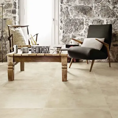 Indoor floor coverings - Urban Chic Beige Concrete Effect Porcelain Stoneware 60x60 - CEGP-0006 (Ceramishop.fr) - CERAMISHOP