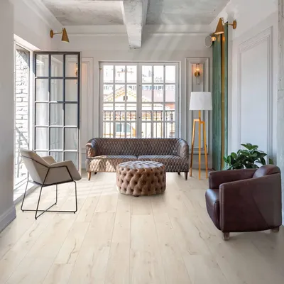 Indoor floor coverings - Contemporary Wood Effect Porcelain Stoneware, White, 30x120 - LGGP-0005 (Ceramishop.fr) - CERAMISHOP