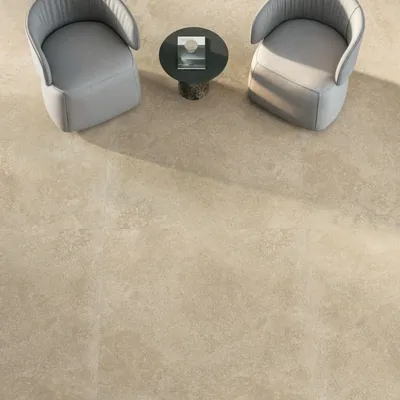 Outdoor floor coverings - Beige Spatula-Effect Porcelain Stoneware, Non-Slip, 60x60 cm - ENEU1649 (Ceramishop.fr) - CERAMISHOP