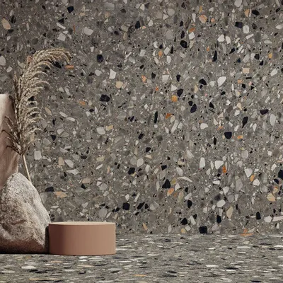 Revêtements sols intérieurs - Grès Cérame Effet Pierre Terrazzo Gris 60X120 - EMYA1130 (Ceramishop.fr) - CERAMISHOP