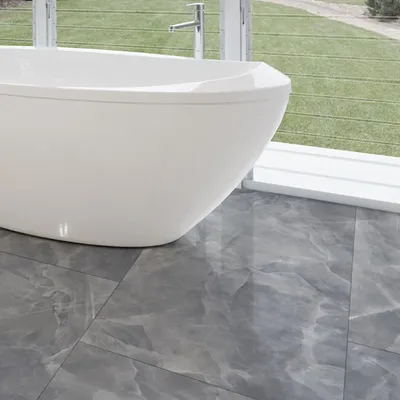 Indoor floor coverings - Glossy Onyx Grey Marble Effect Porcelain Stoneware 60x60 - EOXG867 (Ceramishop.fr) - CERAMISHOP