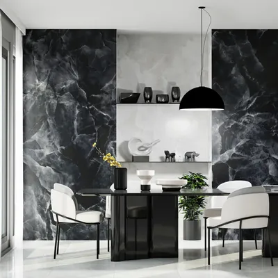 Revêtements sols intérieurs - Grès Cérame Effet Marbre Onyx Noir Brillant 60X120 - EOXK132 (Ceramishop.fr) - CERAMISHOP