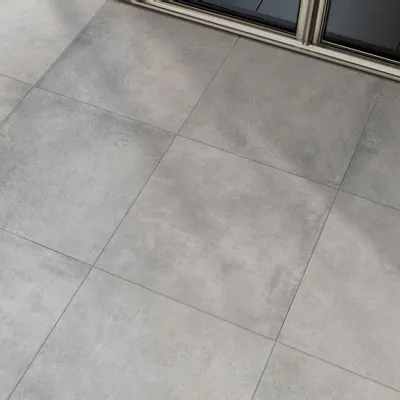 Outdoor floor coverings - Light Grey Waxed Concrete Effect Porcelain Stoneware, Non-Slip, 60x120 - EPGY657 (Ceramishop.fr) - CERAMISHOP