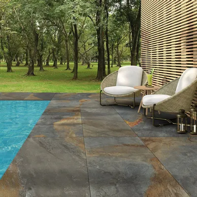 Outdoor floor coverings - Slate Stone Effect Porcelain Stoneware 01 Anti-slip 60X120 - EPEA1145 (Ceramishop.fr) - CERAMISHOP