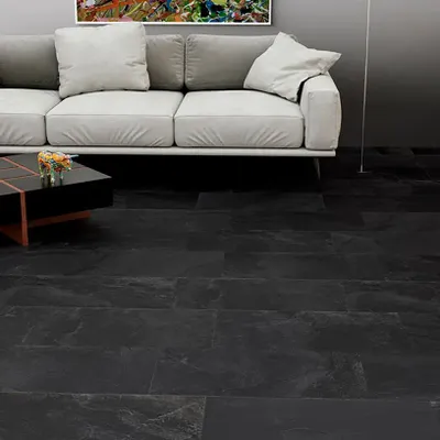 Revêtements sols intérieurs - Grès Cérame Effet Pierre Ardoise Noir 60X120 - EPEK1148 (Ceramishop.fr) - CERAMISHOP