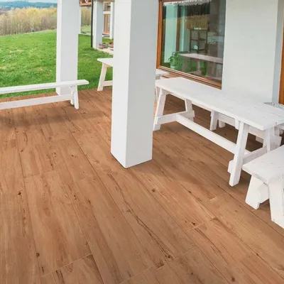 Revêtements sols extérieurs - Grès Cérame Effet Bois Brut Noix Antidérapant 30X120 - EPNT273 (Ceramishop.fr) - CERAMISHOP