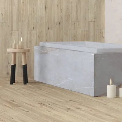 Indoor floor coverings - White Matt Raw Wood Effect Porcelain Stoneware 30X120 - EPWE267 (Ceramishop.fr) - CERAMISHOP