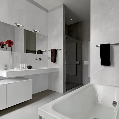 Indoor floor coverings - Royal White Glossy Marble Effect Porcelain Stoneware 60X120 - EPYW164 (Ceramishop.fr) - CERAMISHOP