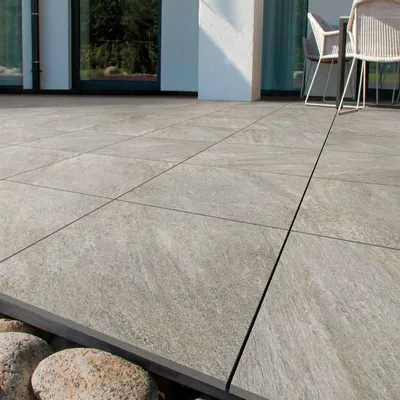 Outdoor floor coverings - Stone-effect porcelain stoneware, grey, non-slip, 60x120 cm - EREG1189 (Ceramishop.fr) - CERAMISHOP