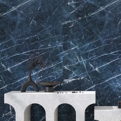 Indoor floor coverings - Glossy Ocean Blue Marble Effect Porcelain Stoneware 60X120 - EROS208 (Ceramishop.fr) - CERAMISHOP