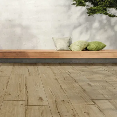 Outdoor floor coverings - Porcelain Stoneware with Antique Honey Wood Effect, Non-Slip, 30x120 - ERRH288 (Ceramishop.fr) - CERAMISHOP
