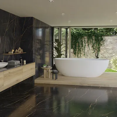 Revêtements sols intérieurs - Grès Cérame Effet Marbre Saint Laurent Brillant 60X120 - ESAL209 (Ceramishop.fr) - CERAMISHOP