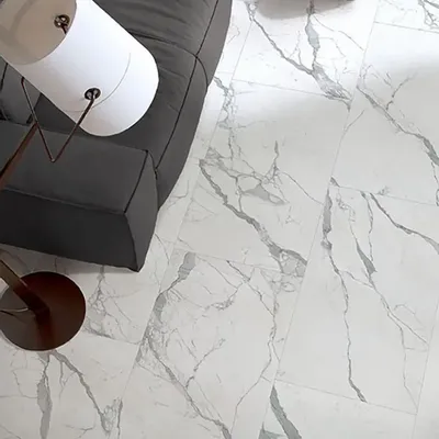 Revêtements sols intérieurs - Grès Cérame Effet Marbre Statuaire Blanc Mat 60X120 - ESSU180 (Ceramishop.fr) - CERAMISHOP