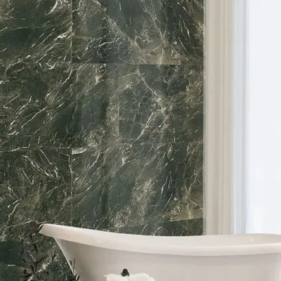 Indoor floor coverings - Glossy Alpine Green Marble Effect Porcelain Stoneware 60X120 - EVEA191 (Ceramishop.fr) - CERAMISHOP