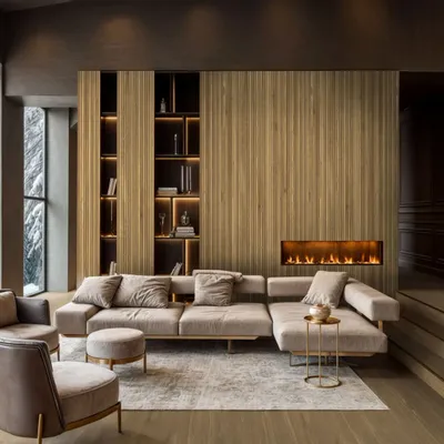 Indoor floor coverings - Wood-Effect Fluted Matte Porcelain Stoneware Tile Rt 60X120 - EWAF1675 (Ceramishop.fr) - CERAMISHOP